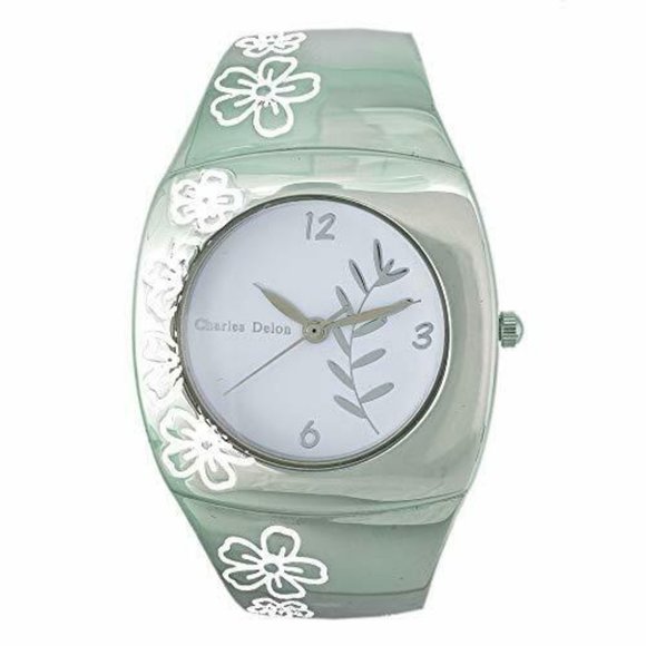 Charles Delon Casual Style Silver/Flowers Watch - Picture 1 of 4
